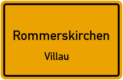 Ortsschild Rommerskirchen Villau
