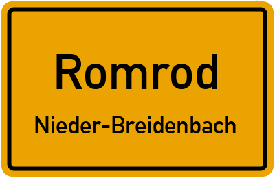 Ortsschild Romrod Nieder-Breidenbach