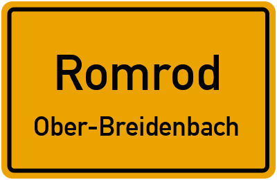 Ortsschild Romrod Ober-Breidenbach