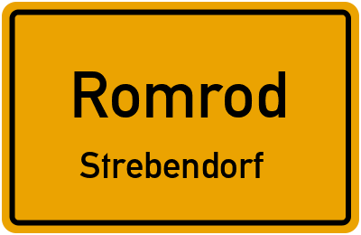 Ortsschild Romrod Strebendorf