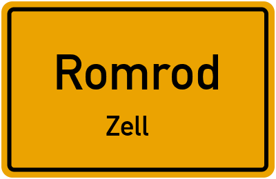 Ortsschild Romrod Zell