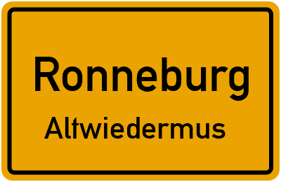Ortsschild Ronneburg Altwiedermus
