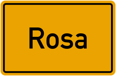 Ortsschild von Gemeinde Rosa in Thüringen