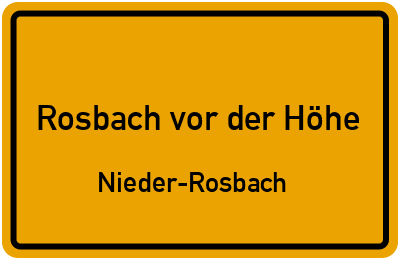 Straßenverzeichnis Rosbach vor der Höhe Nieder-Rosbach