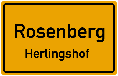 Ortsschild Rosenberg Herlingshof