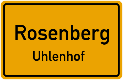 Ortsschild Rosenberg Uhlenhof