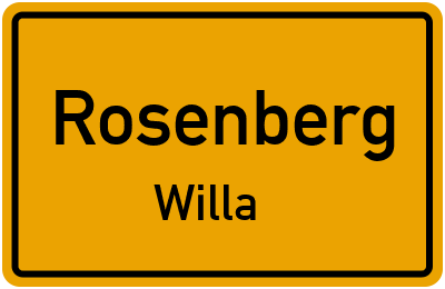 Ortsschild Rosenberg Willa