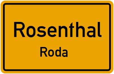 Straßenverzeichnis Rosenthal Roda