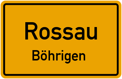 Straßenverzeichnis Rossau Böhrigen
