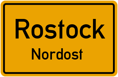 Ortsschild Rostock Nordost