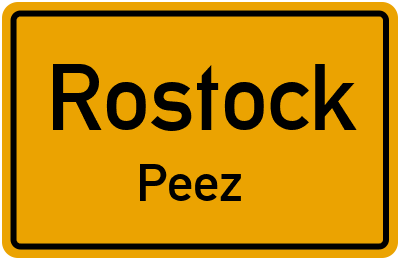 Ortsschild Rostock Peez