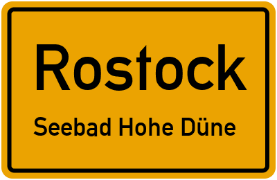 Straßenverzeichnis Rostock Seebad Hohe Düne
