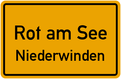Ortsschild Rot am See Niederwinden