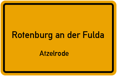 Straßenverzeichnis Rotenburg an der Fulda Atzelrode