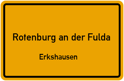 Straßenverzeichnis Rotenburg an der Fulda Erkshausen