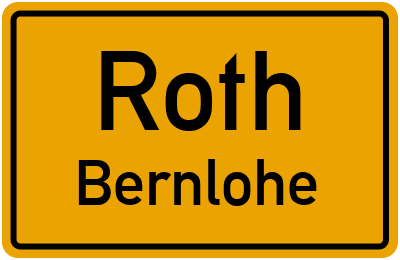 Ortsschild Roth Bernlohe