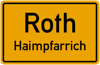 Ortsschild Roth Haimpfarrich