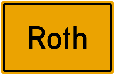 Ortsschild von Roth in Bayern