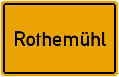 Ortsschild von Rothemühl in Mecklenburg-Vorpommern