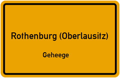 Straßenverzeichnis Rothenburg (Oberlausitz) Geheege