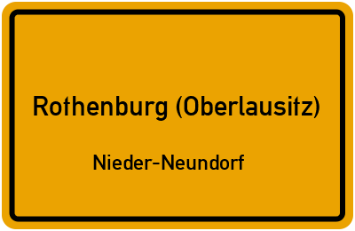 Straßenverzeichnis Rothenburg (Oberlausitz) Nieder-Neundorf