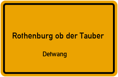 Straßenverzeichnis Rothenburg ob der Tauber Detwang