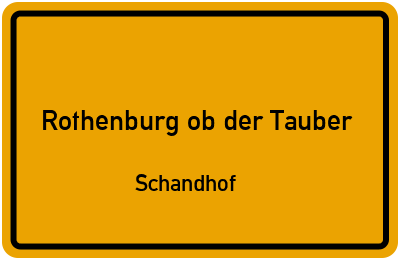 Straßenverzeichnis Rothenburg ob der Tauber Schandhof