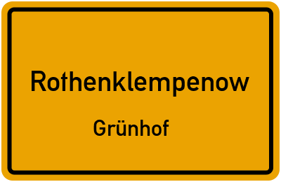 Straßenverzeichnis Rothenklempenow Grünhof