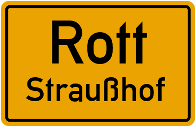 Ortsschild Rott Straußhof