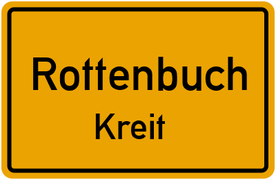 Ortsschild Rottenbuch Kreit