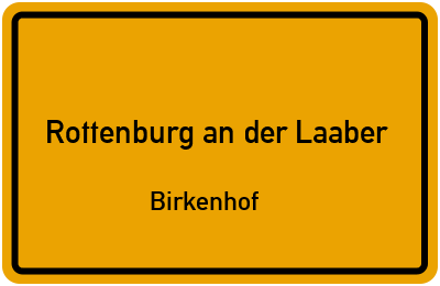 Straßenverzeichnis Rottenburg an der Laaber Birkenhof