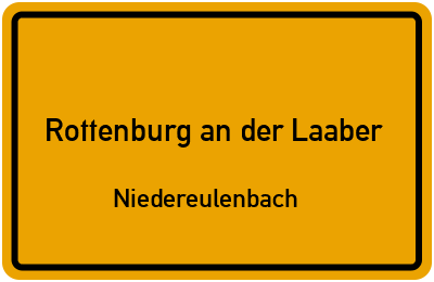 Straßenverzeichnis Rottenburg an der Laaber Niedereulenbach