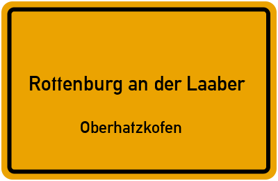 Straßenverzeichnis Rottenburg an der Laaber Oberhatzkofen