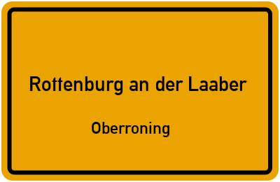 Straßenverzeichnis Rottenburg an der Laaber Oberroning