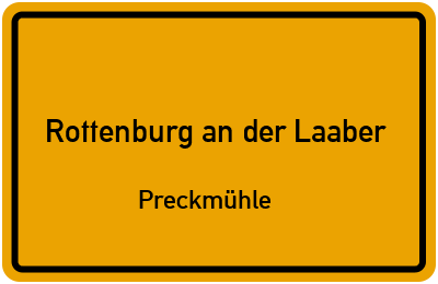 Straßenverzeichnis Rottenburg an der Laaber Preckmühle