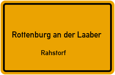 Straßenverzeichnis Rottenburg an der Laaber Rahstorf