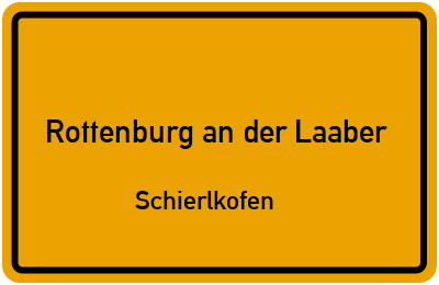 Straßenverzeichnis Rottenburg an der Laaber Schierlkofen