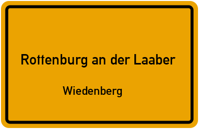 Straßenverzeichnis Rottenburg an der Laaber Wiedenberg
