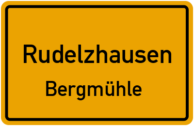 Ortsschild Rudelzhausen Bergmühle