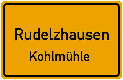 Ortsschild Rudelzhausen Kohlmühle