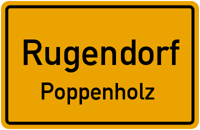 Ortsschild Rugendorf Poppenholz