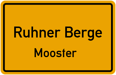 Straßenverzeichnis Ruhner Berge Mooster
