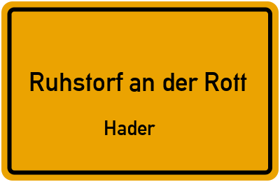 Straßenverzeichnis Ruhstorf an der Rott Hader