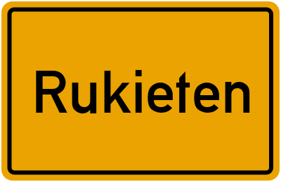 Ortsschild von Rukieten in Mecklenburg-Vorpommern