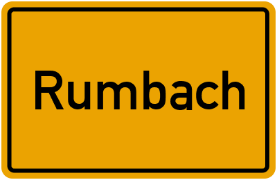 Ortsschild von Gemeinde Rumbach in Rheinland-Pfalz