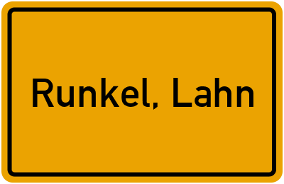 Ortsschild von Stadt Runkel, Lahn in Hessen