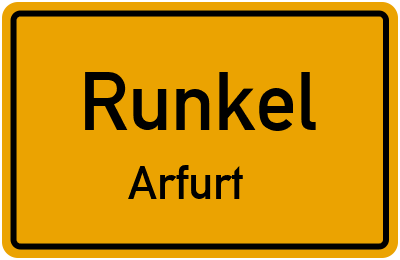 Ortsschild Runkel Arfurt