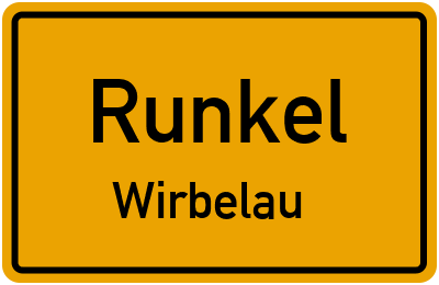 Ortsschild Runkel Wirbelau