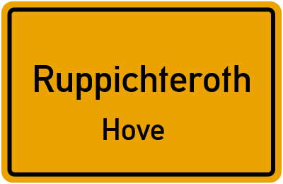 Ortsschild Ruppichteroth Hove