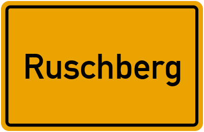 Ortsschild von Gemeinde Ruschberg in Rheinland-Pfalz